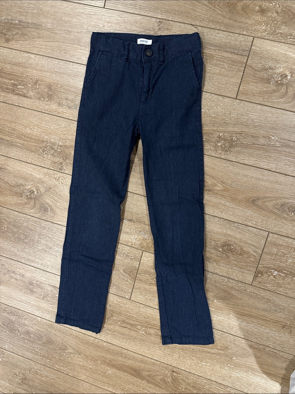 Gymboree Boy’s Prep Fit blue herringbone casual pants adjustable waist size 10 S